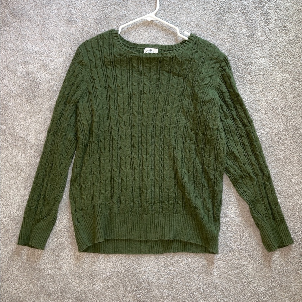 Vintage forest green women’s sweater | oversized fit XL
